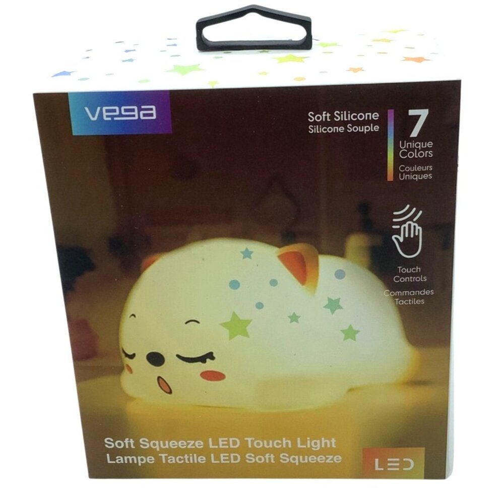 Vega Soft Squeeze LED Touch Light 7 Colors Soft Silicone Night Light Cozy NEW